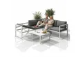Produktbild: Mucola Gartenlounge-Set Ecklounge mit Liegefunktion Aluminium Sitzgruppe wetterfest Weiß, (Set, 3-tlg., 2 Sofa, 1 Tisch, 11 Auflagen), Liegefunktion durch verstellbare Rückenlehne