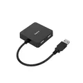 Produktbild: Hama 00300081 USB-Hub, 4 Ports, USB 2.0, 480 Mbit/s, Schwarz