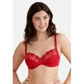 Produktbild: Conturelle Bügel-BH Provence (1-tlg) Bügel-BH - Transparente Obercups, Wunderschöne Stickerei rot 100
