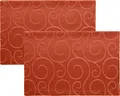 Produktbild: Erwin Müller Tischset im 2er-Pack, Platzset Oberhausen, Damast Ranken Terra Größe 35x50 cm - pflegeleicht, bügelleicht, mit Kuvertsaum
