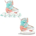Produktbild: RAVEN 2in1 Schlittschuhe Inline Skates Inliner für Kinder Mädchen verstellbar (Isla Orange/Mint, 27-30 (16,5cm-18,5cm))