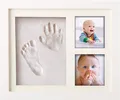 Produktbild: Baby Hand und Fußabdruck Set selber machen Echtholz Bilderrahmen Platzhalter