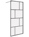 Produktbild: Walk-In Duschwand Klarglas Sicherheitsglas transparent schwarz 90x195 cm Tapajos