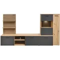 Produktbild: Mid.you Wohnwand, Anthrazit, Eiche Artisan, Kunststoff, 8 Fächer, F, 250x135x38 cm, Wohnzimmer, Wohnwände, Wohnwand-Sets
