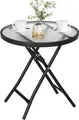Produktbild: EUGAD Gartentisch (1-St), Klapptisch mit Metallrahmen, aus gehärtetem Glas