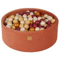 Produktbild: MEOWBABY Soft Foam Rundes 90 x 30 cm Bällebad mit 200 Stück Bällen für Babys & Kleinkinder - Baby-Laufstall, Schaumstoff Bällebäder für Kinder, Samt, Marsala Rot: Perlweinrot/Gold/Perlweiß/Beige