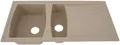 Produktbild: Respekta Boston Mineralite Einbauspüle mit 1,5 Becken, 100 x 50 cm, sandbeige