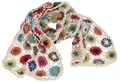 Produktbild: Guru-Shop Halstuch Häkelschal mit bunten Blümchen, Boho Schal - weiß, Ethno Style, alternative Bekleidung, Festival