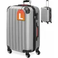 Produktbild: MONZANA® Koffer Handgepäck ABS Hard Case 4 Rollen Teleskopgriff Zahlenschloss Kantenschutz Reisekoffer Hartschalenkoffer Rollkoffer Trolley Silber L - Silber