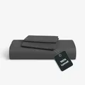 Produktbild: twenty:three Lyocell Bettwäsche (1x) 200x220 + (2X) 40x40 Dark Gray - 100% Tencel - Gewonnen aus Eukalyptus - Hochwertig - Nachhaltig - Atmungsaktiv - Luxus - Hypoallergen