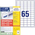 Produktbild: AVERY Zweckform 6121-65 Universal Etiketten (3.250 plus 975 Klebeetiketten extra, 38x21,2mm auf A4, Papier matt, individuell bedruckbar, selbstklebende Aufkleber mit ultragrip) 65, weiß