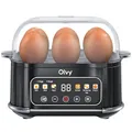 Produktbild: Olvy automatischer Eierkocher 6 Eier – Profi 6-in-1 Eierkocher mit LCD-Timer und Dampfgarer – ideal für Camping, mit automatischer Abschaltung und spülmaschinenfesten Teilen