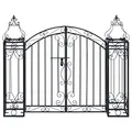 Produktbild: vidaXL Deko Gartentor Doppelflügeltor Einfahrtstor Metalltor Hoftor Gartenpforte Gartentür Zauntor Tor Schmiedeeisen 122x20,5x100cm