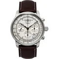 Produktbild: Zeppelin Herrenuhr 86181 - Silbernes Ziffernblatt mit schwarzen Zahlen/Indices,braun,weiße Naht - 42mm