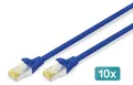 Produktbild: Digitus CAT 6A S/FTP Patchkabel, 10 Stück, 2 m, Cat6a, S/FTP (S-STP), RJ-45, RJ-45, Blau