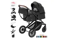 Produktbild: Daliya® Kombi-Kinderwagen FLEXI-PRO M 2in1 Kinderwagen & Buggy, Reisekinderwagen, XXL Set, (10-tlg), Einhändig abnehmbare Wanne, Alu-Rahmen, Gummireifen, Gurte, UV 50+