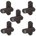 Produktbild: BASI | Fenstersicherung 5er Set | Weiß Braun | Zusatzsicherung für einflügelige Fenster Fenstertüren | verriegelbar mit Druckknopf | Schwenkriegel | Einbruchschutz | Farbe Braun | 5 Stück