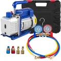 Produktbild: VEVOR 4 CFM Vakuumpumpe 220 V 50 Hz Klimaanlage Unterdruckpumpe Vakuumgeräte Pumpe 1720 U Refrigerant Vacuum Pump, Vakuumgeräte Verteiler-Manometer-Set für Klimaanlage Kfz-Kühlsystemen