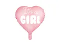 Produktbild: Herz-Folienballon - It's a Girl, 45cm, Hellrosa