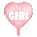 Produktbild: NEU Partydeko Folienballon Its a girl Herz rosa 48cm Babyparty Geburt Deko