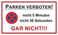 Produktbild: Parken verboten! 150 x 250 mm Warn- Hinweis- und Verbotsschild PST-Kunststoff