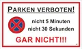Produktbild: Hermann Schütz Hinweisschild 2Parken verboten! 150x250 mm Kunststoff, (1 St)