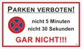 Produktbild: Parken verboten! 150 x 250 mm Warn- Hinweis- und Verbotsschild PST-Kunststoff