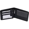 Produktbild: Herrenbörse Herren Geldbörse Leder querformat, schwarz/grau  12,5x9,5x2,5cm - Schwarz
