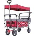 Produktbild: Arebos Bollerwagen 423378, faltbar, 100kg Traglast, 123x56x103cm (L/B/H), rot/grau