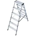 Produktbild: KRAUSE Stehleiter beidseitig MONTO Dopplo silber 2x 6 Stufen, H: 141,0 cm