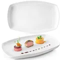 Produktbild: Sänger | Bilgola Servierplatten 2er Set – Porzellan Servierteller Weiß | rechteckige Teller mit abgerundeten Ecken 23 x 34 cm für Fleisch, Fisch & Snacks | Spülmaschinenfest | PREMIUM COLLECTION