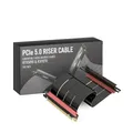 Produktbild: LINKUP - AVA5 PCIE 5.0 Riser-Kabel | RTX5090 RX9070 GPU Bereit | x16 128GB/s Geschwindigkeit | PCIe 4.0 & WRX80/WRX90E Kompatibel | Rechter Winkel, Schwarz 20cm (Gesamtlänge 24cm)