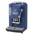 Produktbild: FABER COFFEE MACHINES | Deluxe 3.0 | Kaffeemaschine ESE 44 mm mit Magnetventil, herausnehmbarem Padhalter, Glaskanister 1 l und Padpresse aus Messing verstellbar (Navy Blue, Chrom)