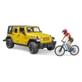 Produktbild: Bruder 2543 Jeep Wrangler Rubicon Unlimited mit 1 Mountainbike und Radfahrer (02543)