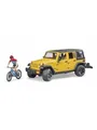 Produktbild: Bruder Jeep Wrangler Rubicon with mountainbike and cyclist