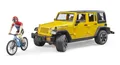 Produktbild: Bruder Jeep Wrangler Rubicon Unlimited mit Mountainbike und Radfahrer 02543