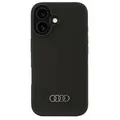 Produktbild: Audi Silikonhülle iPhone 16 6,1′′ schwarz/schwarz Hardcase AU-LSRIP16-Q3/D1-BK