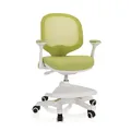 Produktbild: hjh OFFICE 736414 Kinder Schreibtischstuhl Kid Ergo Stoff/Netz Kinderstuhl mit Fußablage, Armlehnen klappbar, Grün/Weiß