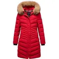 Produktbild: REPUBLIX Winterjacke LUCILLE Damen Gefütterte Dicke Glanz Winter Jacke Mantel Parka mit Kapuze rot L