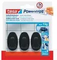 Produktbild: tesa Powerstrips Haken SMALL Oval, schwarz aus hochwertigem Kunststoff, mehrfach verwendbar mit - 1 Stück (58275-00000-20)