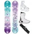 Produktbild: Airtracks Snowboard Damen Snowboard Set Akasha Zero Rocker »Mod. 25/26 (4er-Pack, 4 St), Snowboard + Bindung Master W + Boots + SB Bag / 144 147 150 153 cm Boots 38 Master W QL | 147 cm