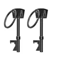 Produktbild: kwmobile 2x Flaschenöffner in Schlüsselform - Bottle Opener Set - Aluminium Schlüsselanhänger - Kronkorken Öffner für Bier Soda Soft Drinks - Schwarz