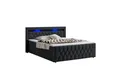 Produktbild: Juskys Polsterbett Leona, 180x200 cm, Boxspringbett-Optik, Samt-Bezug, LED-Licht, H4 Matratze