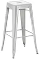 Produktbild: CLP Barhocker Joshua I Stapelbarer Tresenhocker aus Metall I Barstuhl mit Fußstütze I Sitzhöhe 76 cm I Stapelhocker, Farbe:Silber