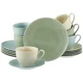 Produktbild: Creatable Kaffeeservice Valenica Pastell, Creme, Pastellgrün, Pastellblau, Keramik, 18-teilig, 200 ml,200 ml, lebensmittelecht, stapelbar, Essen & Trinken, Geschirr, Geschirr-Sets, Kaffeeservice