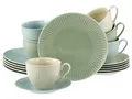 Produktbild: CreaTable, 24032, Serie Valencia Pastell, 18-teiliges Geschirrset für 6 Personen aus Porzelan Kaffeeservice aus Porzellan, spülmaschinen- und mikrowellengeeignet, Made in Europe