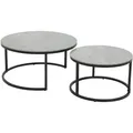 Produktbild: 2er-Set Couchtisch - grau-schwarz - Marmoroptik