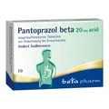 Produktbild: PANTOPRAZOL beta 20 mg acid magensaftres.Tabletten 10 St.