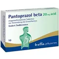 Produktbild: PANTOPRAZOL beta 20 mg acid magensaftres.Tabletten 10 St