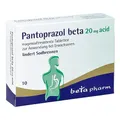 Produktbild: PANTOPRAZOL beta 20 mg acid magensaftres.Tabletten